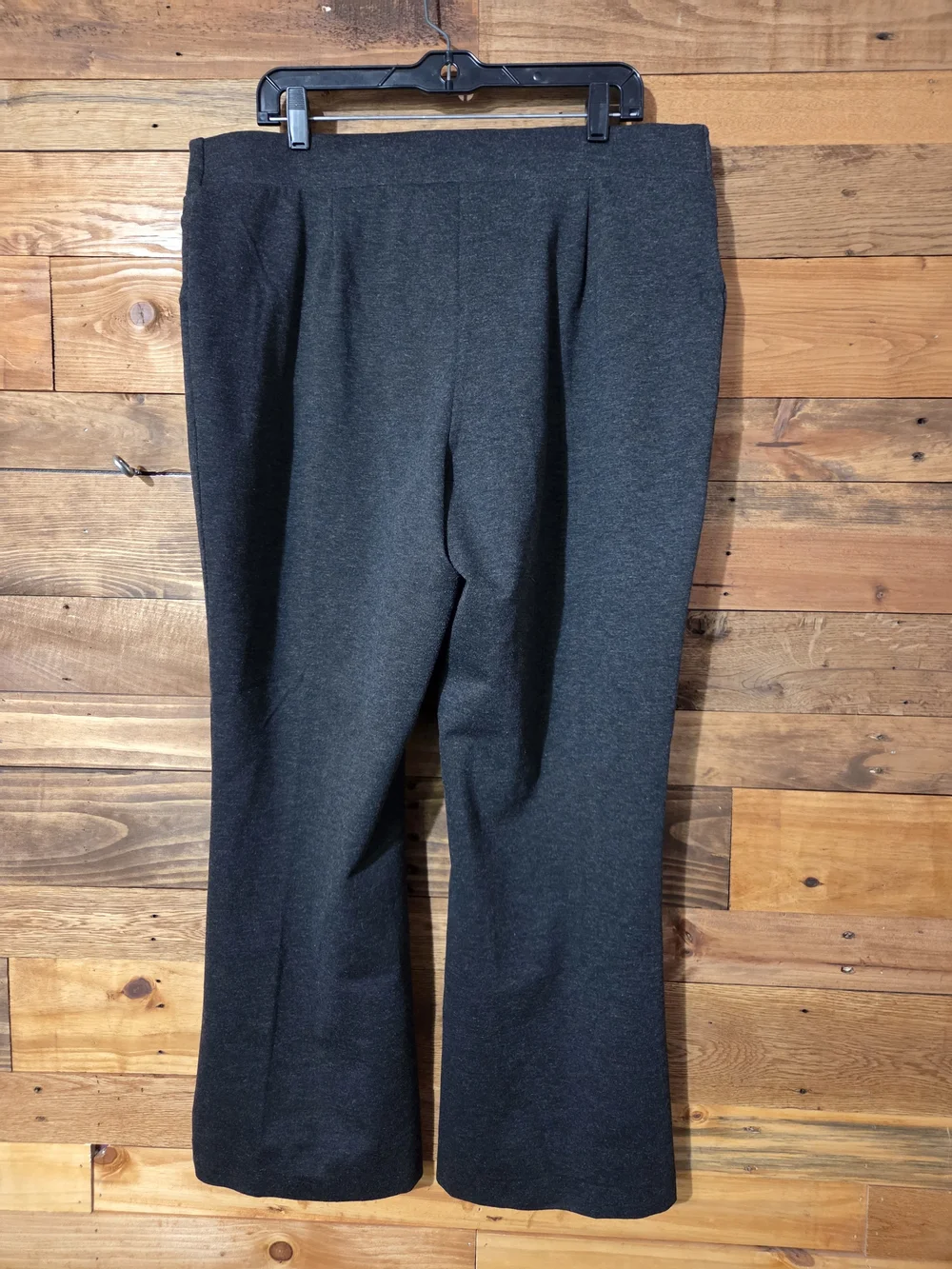 Charcoal Gray Career Straight Leg Dress Pants Women's Plus Size 18W Stretch Knit